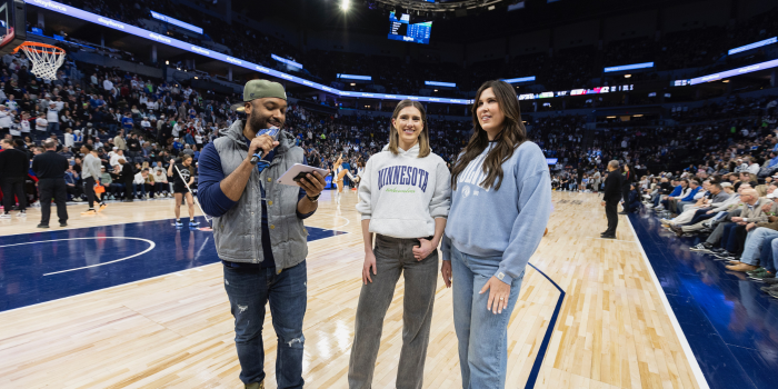 WNBA Players on a basketball court