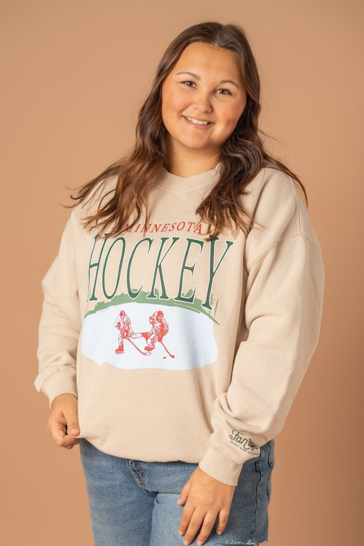 Old School Hockey Vintage Crew Neck