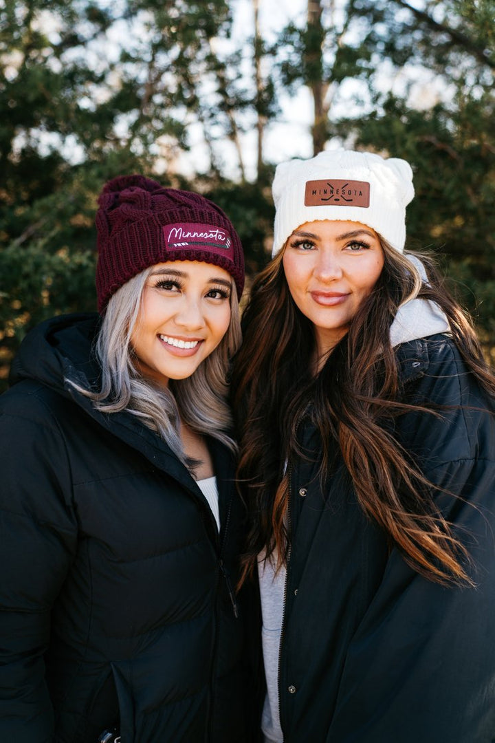 Minnesota Hockey Fur Pom Beanie - Fan Girl Clothing