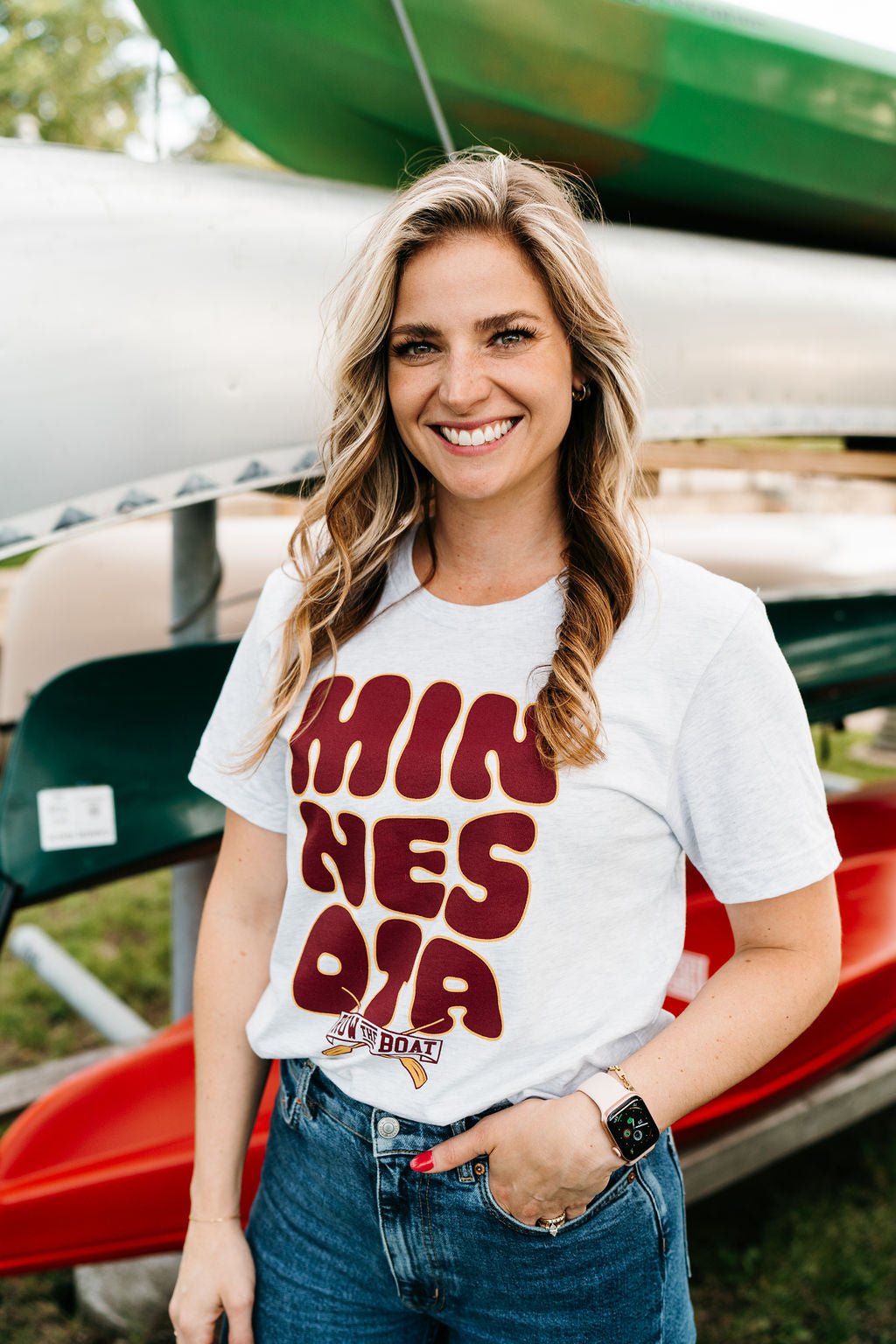 Row the Boat Bubble Boyfriend Tee - Fan Girl MN