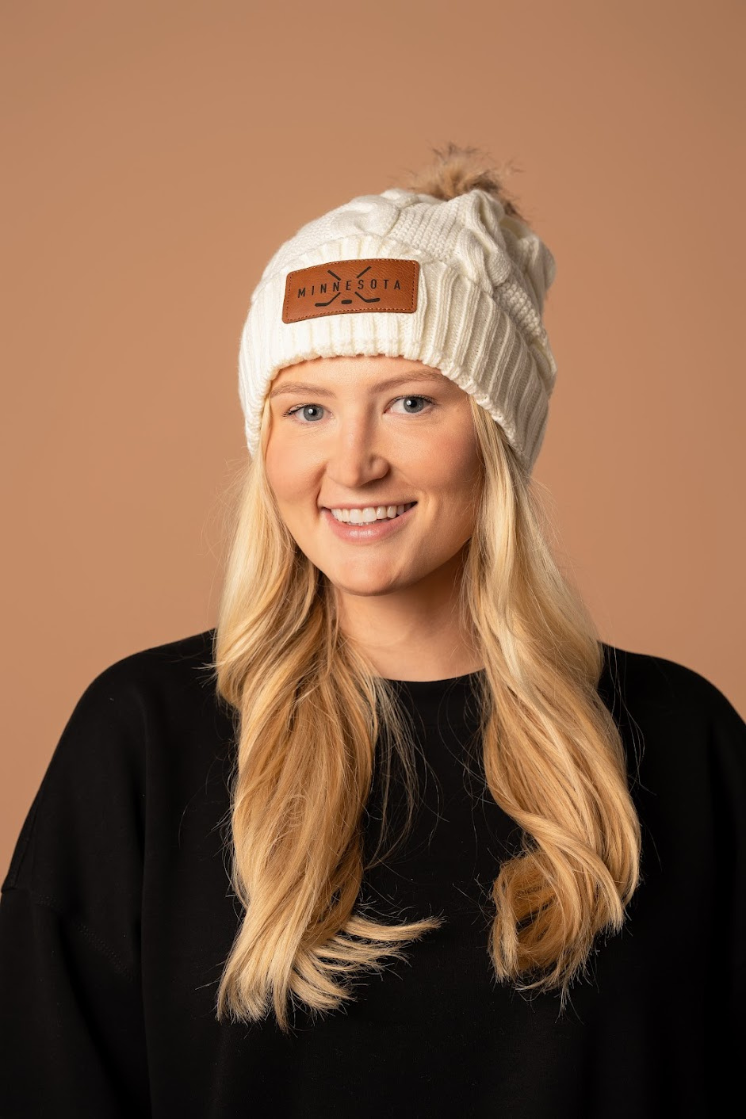 Minnesota Hockey Fur Pom Beanie