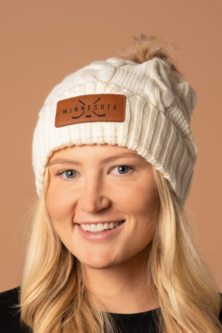 Minnesota Hockey Fur Pom Beanie