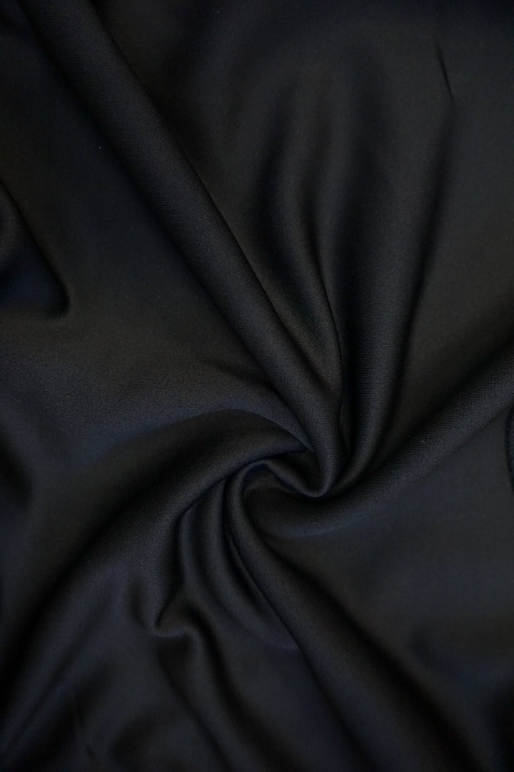 close up picture of Hoosiers Supersoft Crew Neck material, black, super soft athlesiure material 