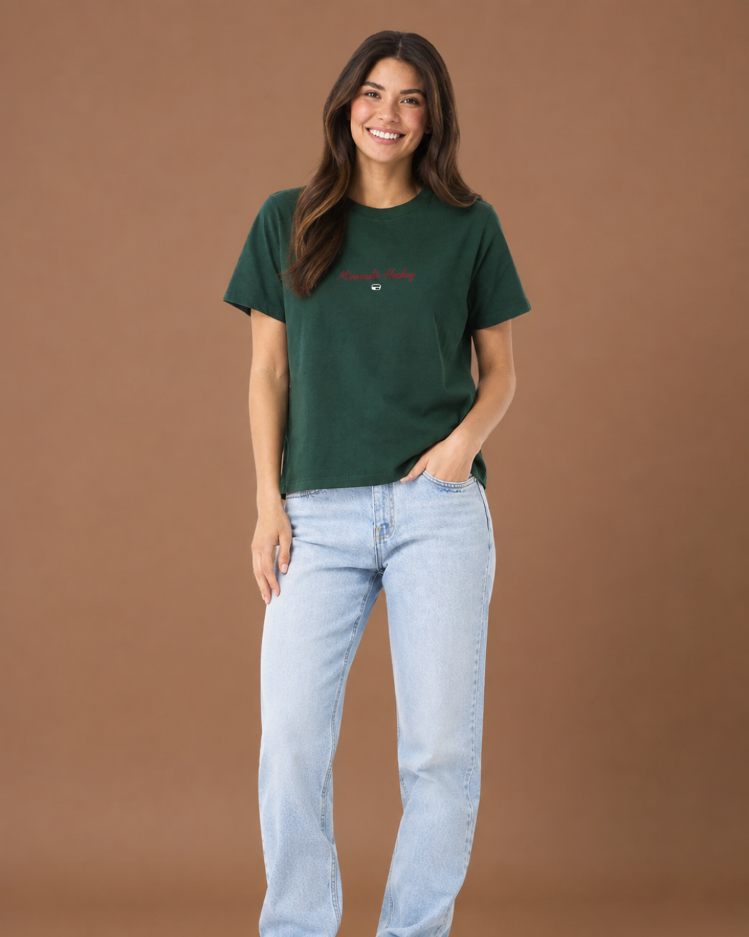 Minnesota Hockey Embroidered Boxy Tee