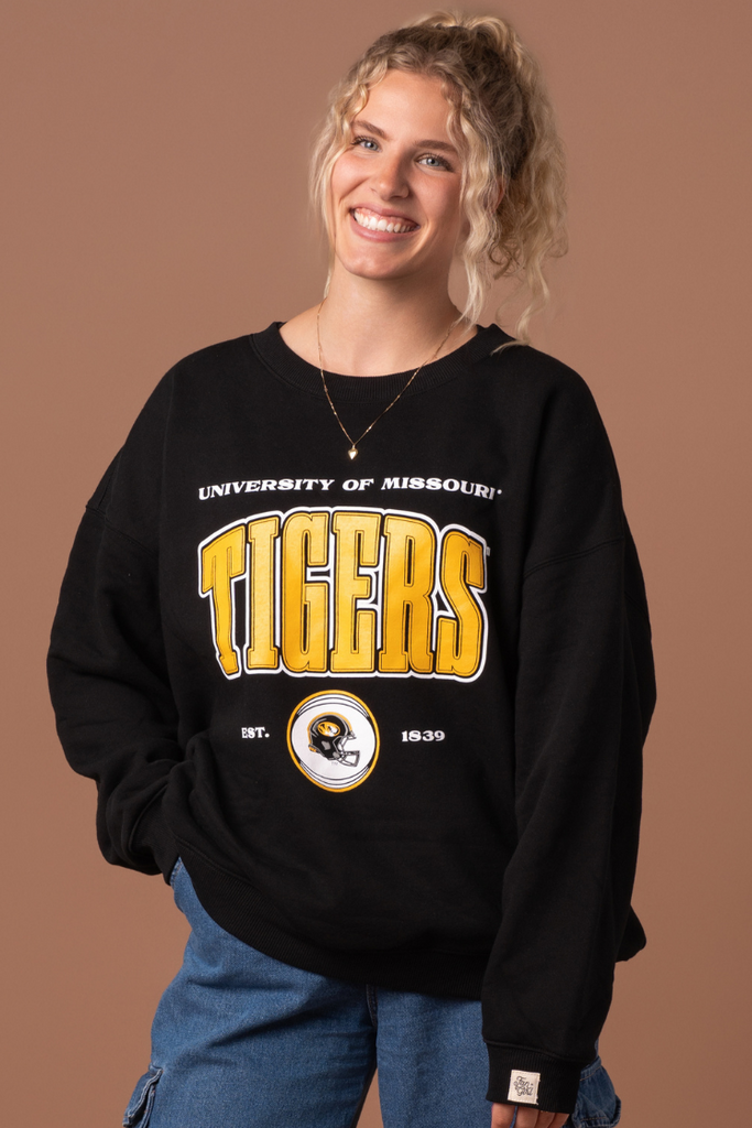 University of Missouri Vintage Oversized Crew Neck XL Black