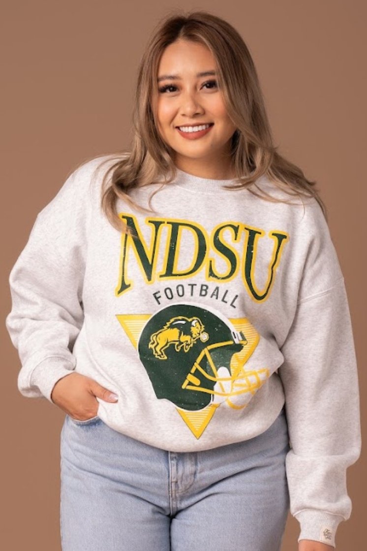 Bison Throwback Football Crew - Fan Girl Clothing