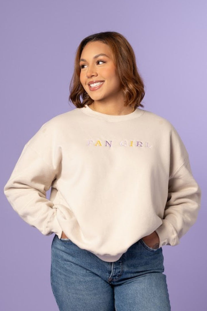 Fan Girl Embroidered Crew - Fan Girl Clothing