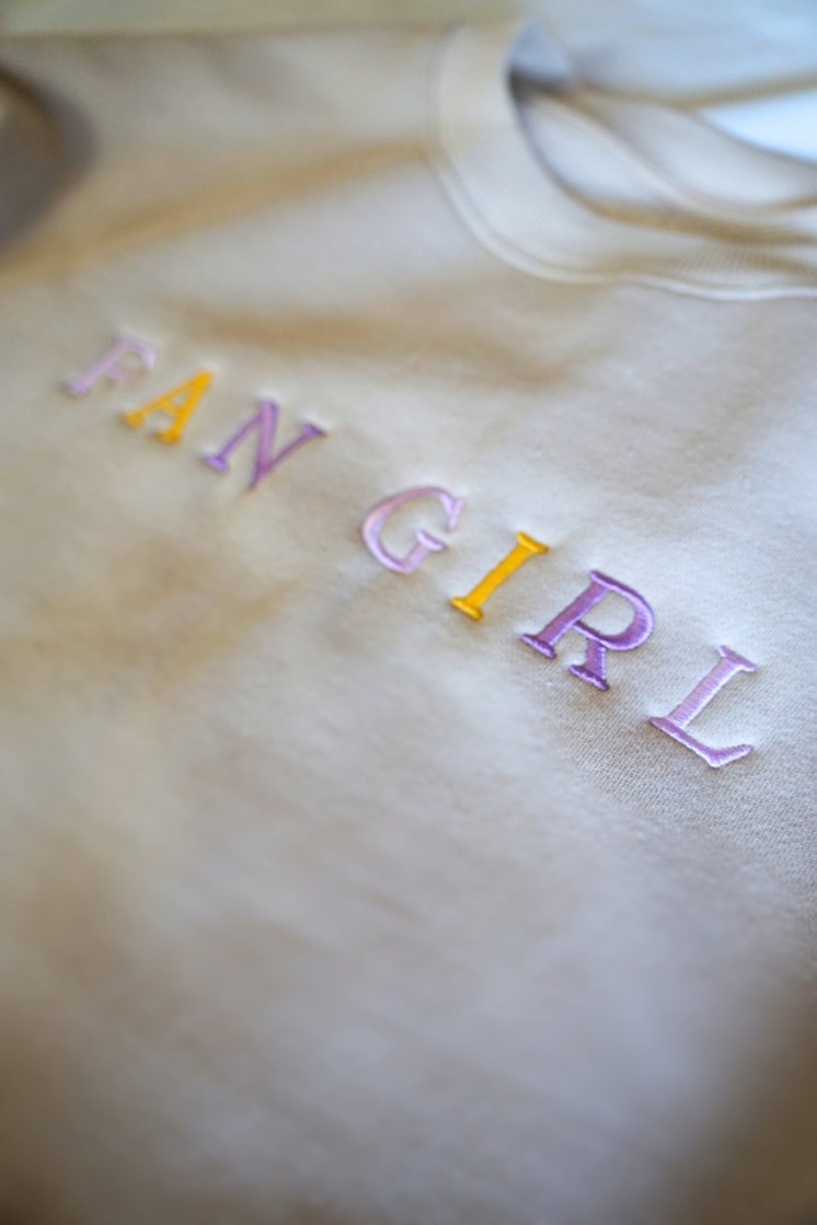 Fan Girl Embroidered Crew - Fan Girl Clothing