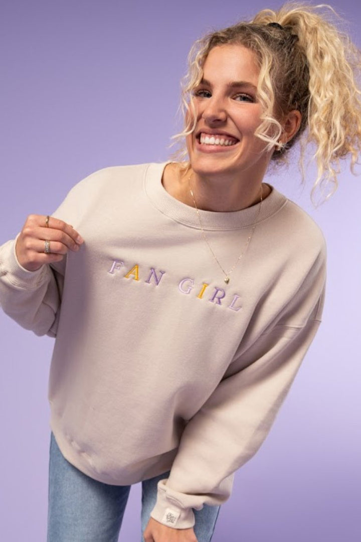 Fan Girl Embroidered Crew - Fan Girl Clothing