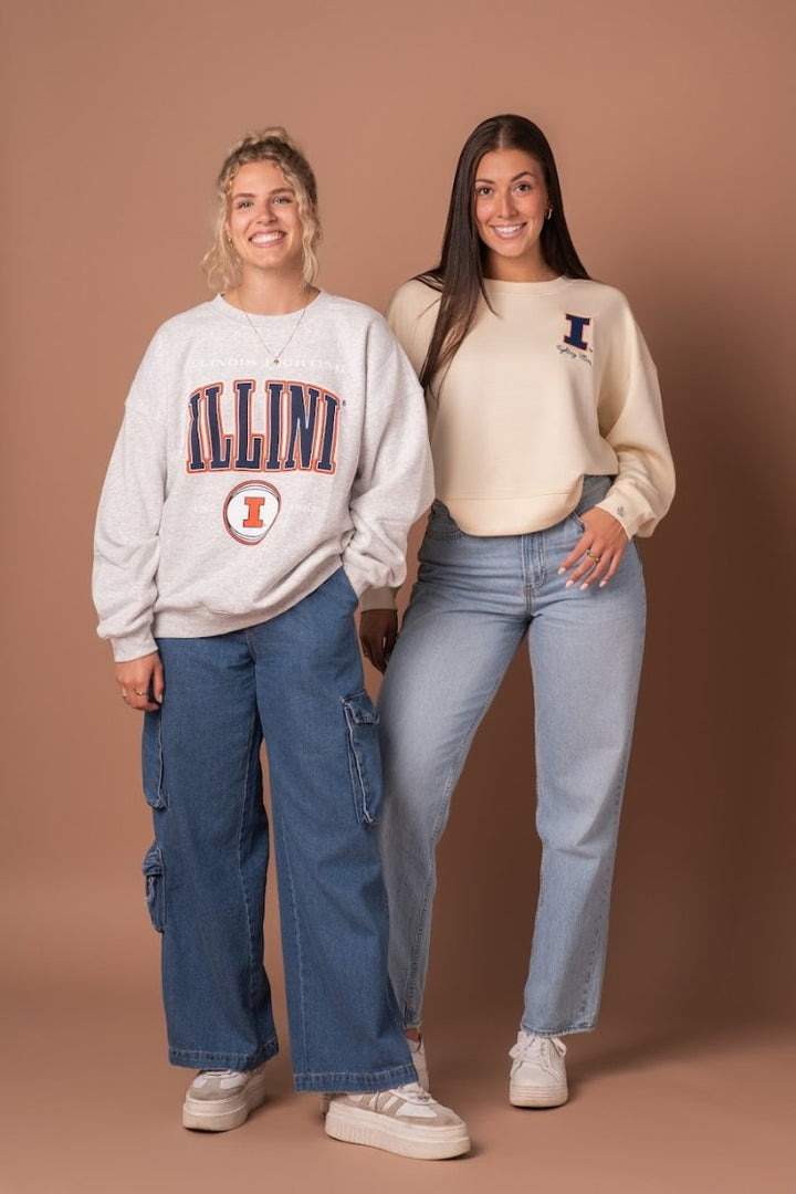 Fighting Illini Embroidered Supersoft Crew - Fan Girl Clothing