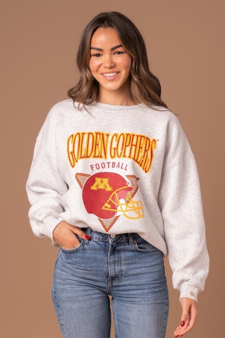 Golden Gophers Throwback Football Crew - Fan Girl Clothing