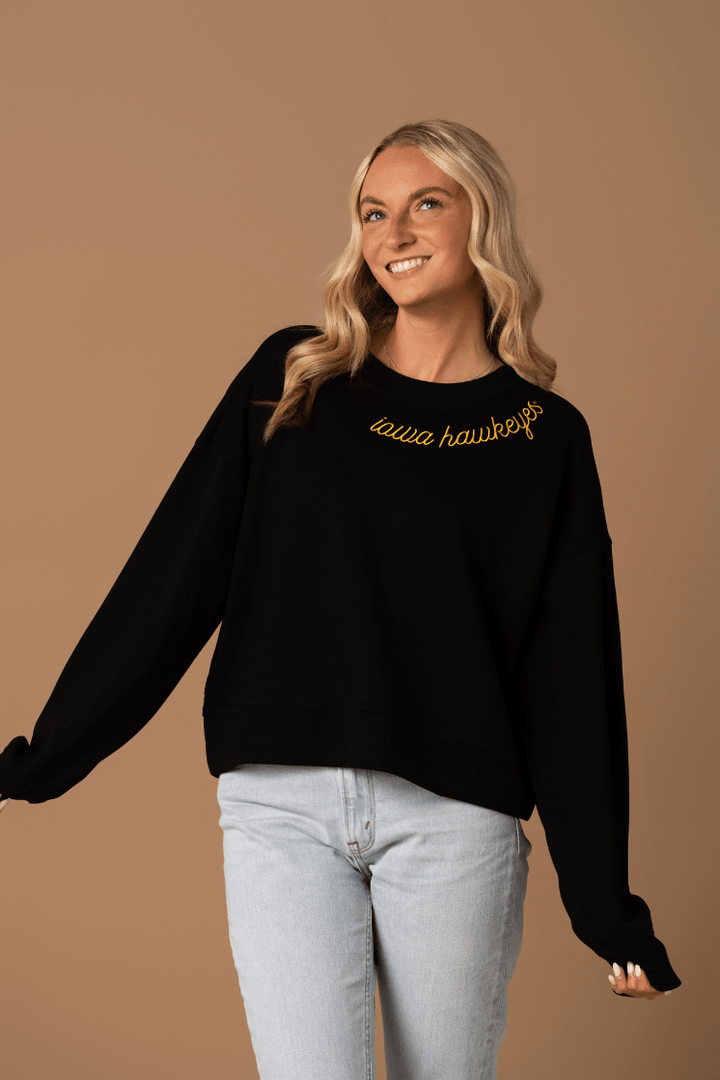 Hawkeyes Embroidered Supersoft Crew - Fan Girl Clothing