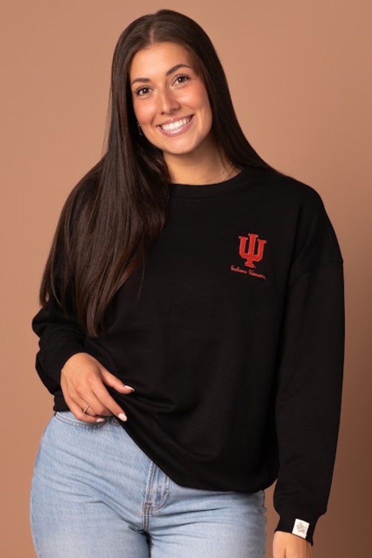 Indiana Embroidered Supersoft Crew - Fan Girl Clothing