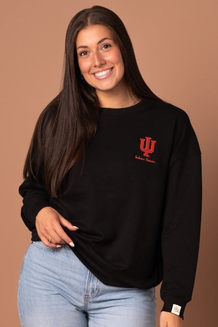 Indiana Embroidered Supersoft Crew - Fan Girl Clothing