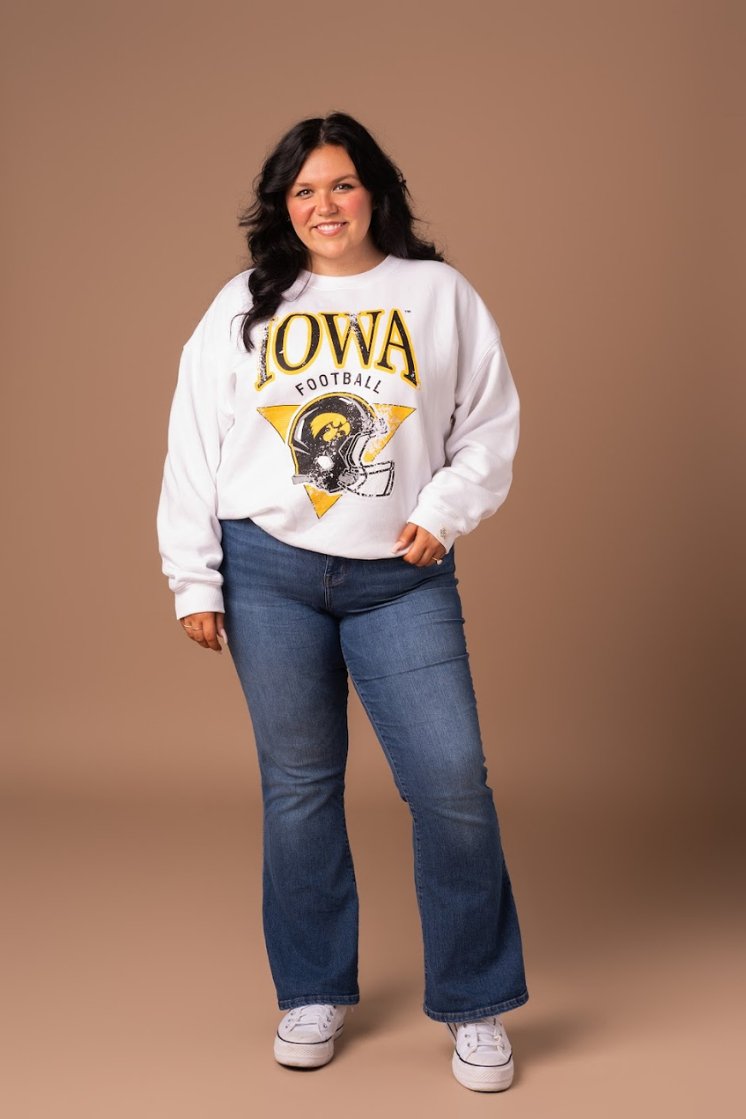 Iowa Football Throwback Crew - Fan Girl Clothing