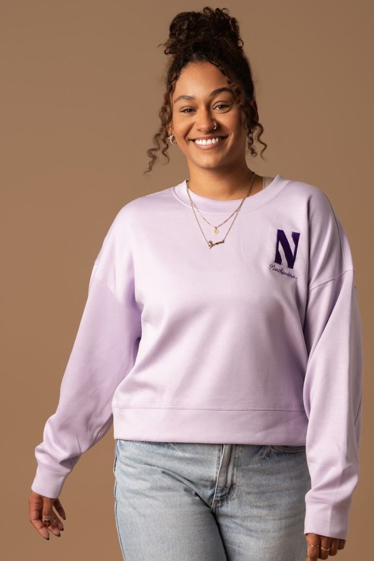 Northwestern Embroidered Supersoft Crew - Fan Girl Clothing