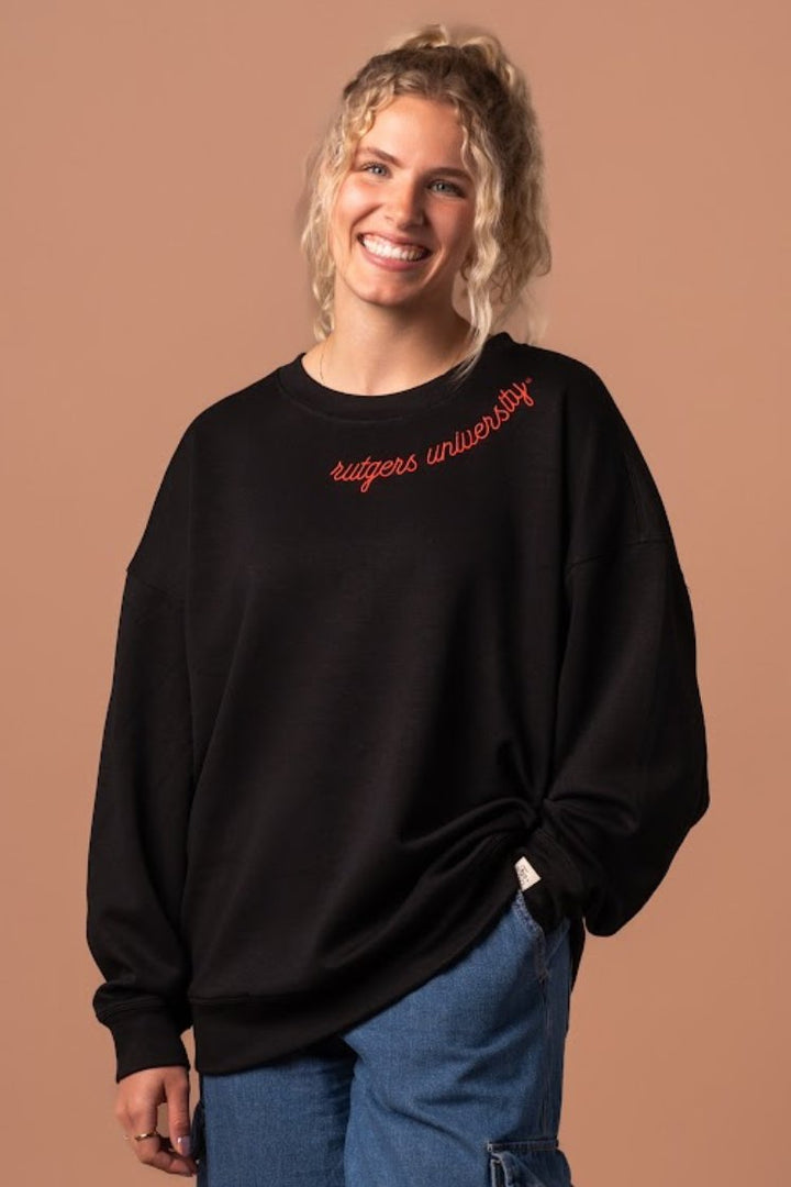 Rutgers Embroidered Supersoft Crew - Fan Girl Clothing