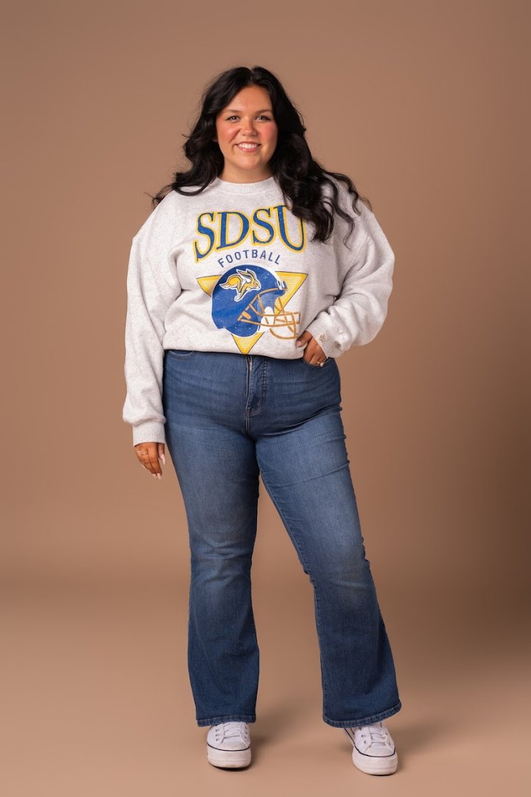 SDSU Throwback Football Crew - Fan Girl Clothing