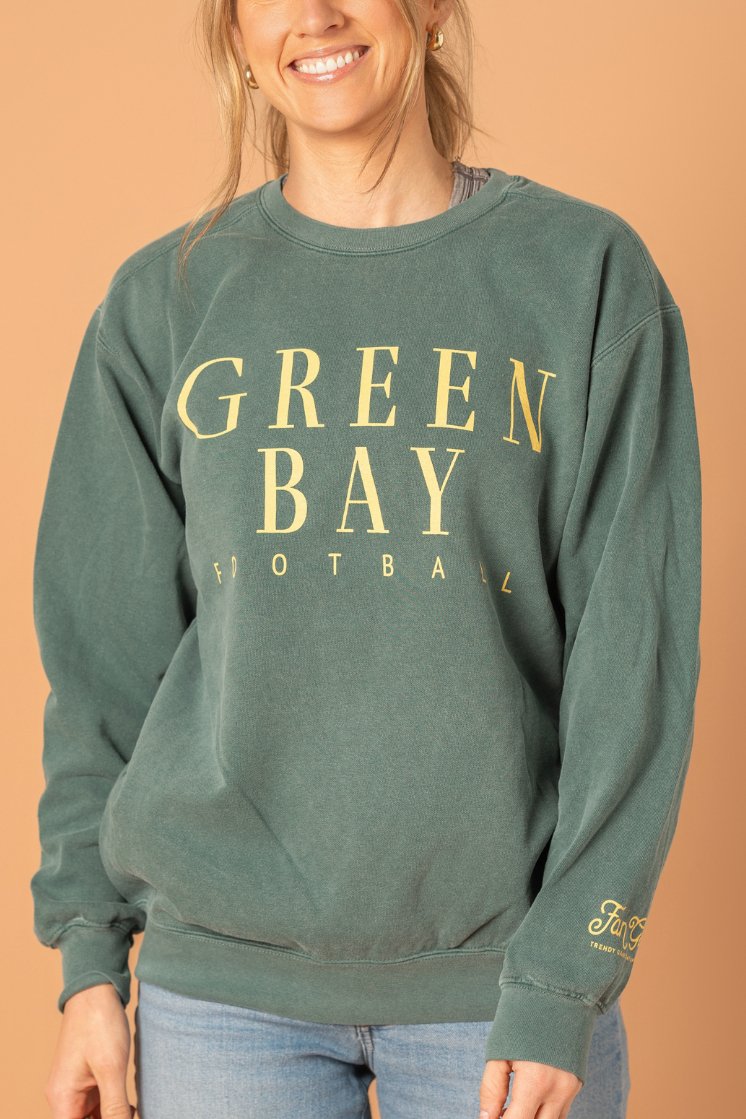 Green Bay Football Vintage Crew - Fan Girl Clothing