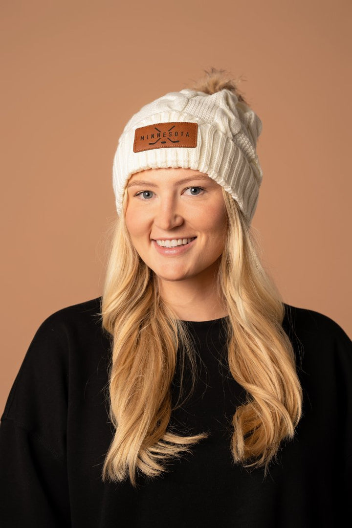 Minnesota Hockey Fur Pom Beanie - Fan Girl Clothing