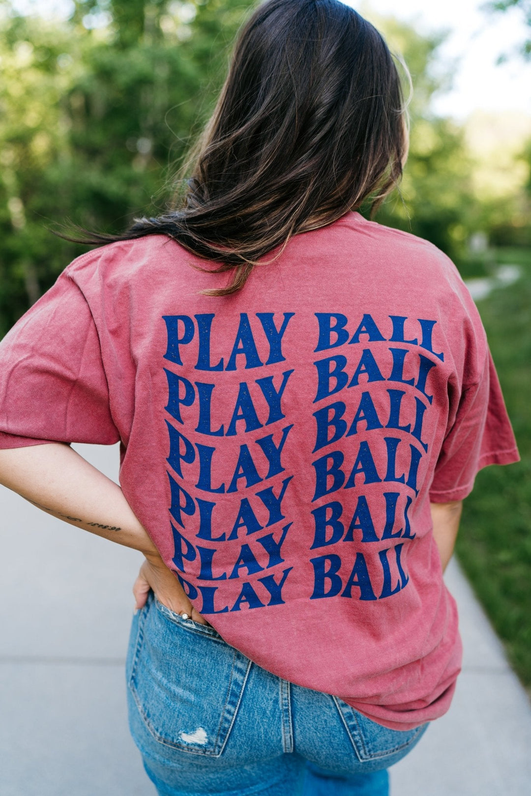 Play Ball Retro Oversized Tee - Fan Girl Clothing
