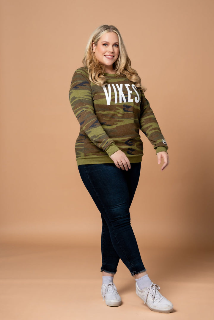 Vikes Camo Crew Neck Sweatshirt - Fan Girl Clothing
